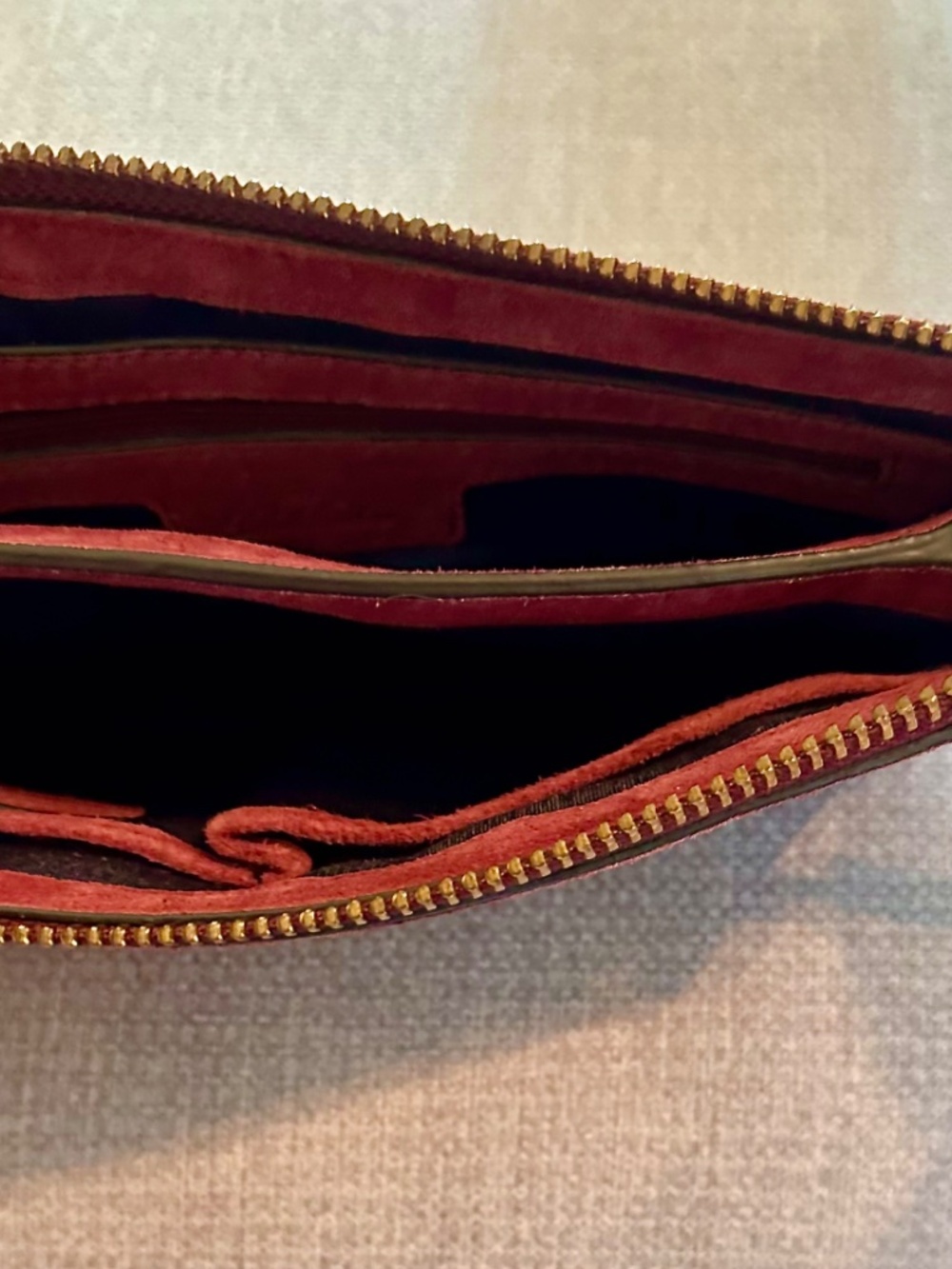 ^NWT Brooks Brothers Kid Soft Suede Wristlet^ Light Burgundy/Maroon - Picture 4 of 4